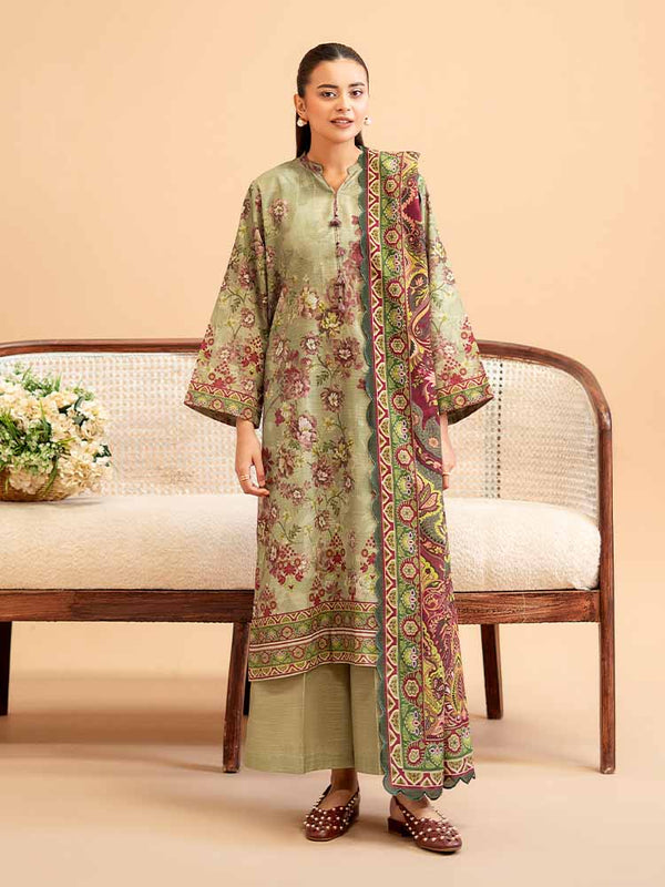 POP GUL 3-Piece Unstitched Digital Printed Khaddar Suit