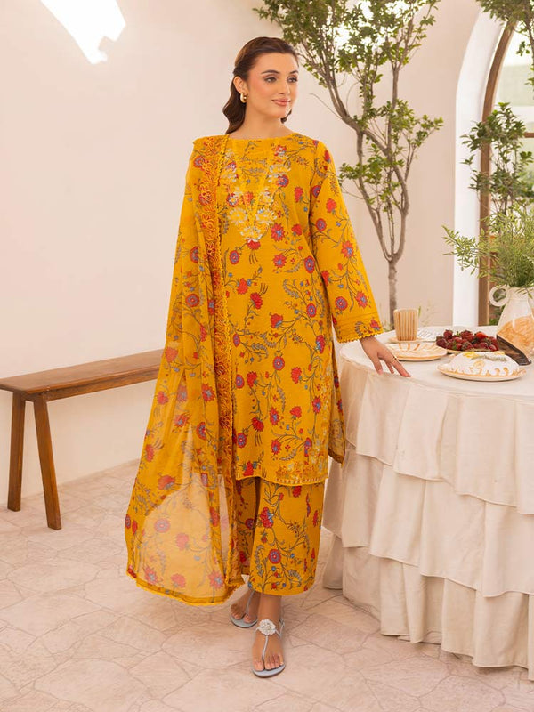 ZAVI 3-Piece Unstitched Digital Printed Lawn Suit