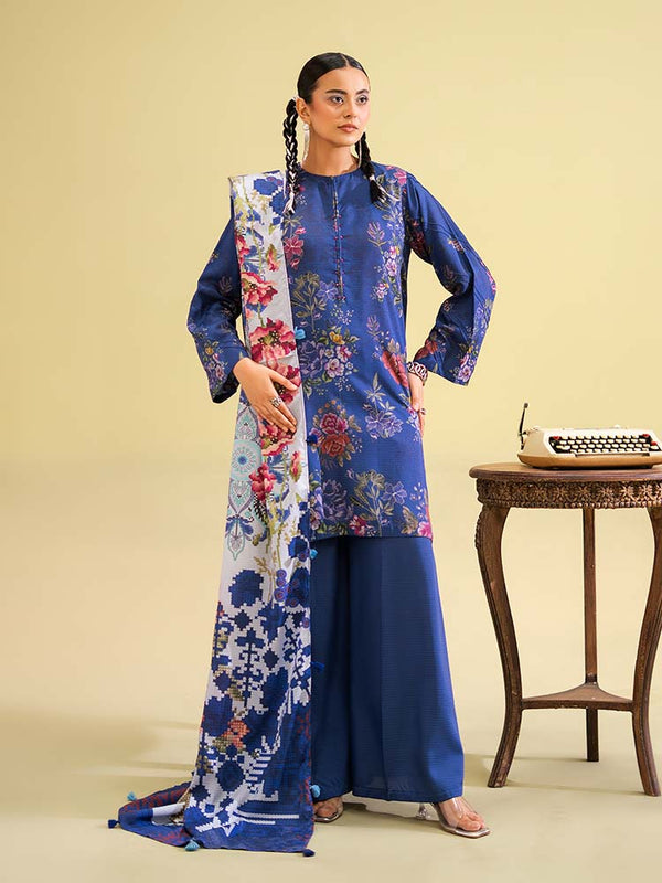 SAAZ 3-Piece Unstitched Digital Printed Lawn Suit