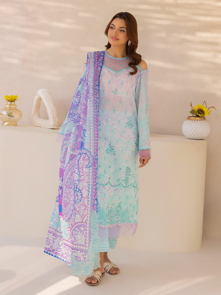Kali 3 Pieces Unstitched Digital Printed Lawn Suit. 