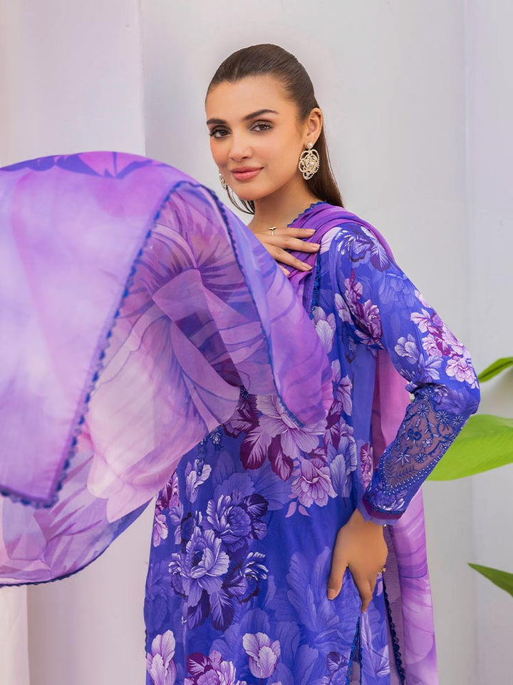Discover the ZARIA Premium 3 Pieces Unstitched Lawn Suit, featuring digital printed lawn fabric with organza sequence embroidery. Perfect for festive occasions, this suit includes a shirt, trouser, and dupatta for a stylish and elegant lookDiscover the ZARIA Premium 3 Pieces Unstitched Lawn Suit, featuring digital printed lawn fabric with organza sequence embroidery. Perfect for festive occasions, this suit includes a shirt, trouser, and dupatta for a stylish and elegant look