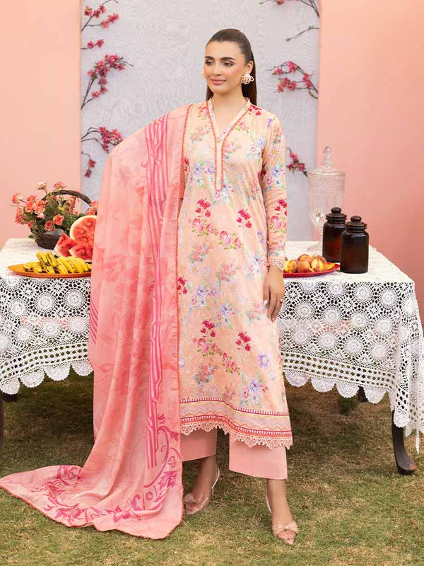 CHIKANKARI 3-Piece Unstitched Digital Printed Lawn Suit