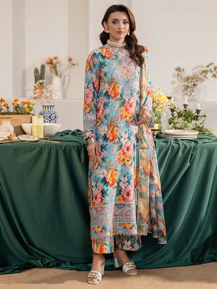 NOA Exclusive Ladies Suit, Embroidered Organza Sequence Suit, Digital Print Lawn Suit, Golden Border Dupatta Set, Women’s Wedding Suit, Festive Party Wear Suit, Premium 3-Piece Women’s Outfit, Multi-Brosha Lawn Dupatta, Luxury Embroidered Suit, Elegant Ladies Suit Collection.