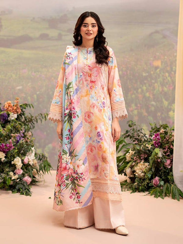 CHIKANKARI 3-Piece Unstitched Digital Printed Lawn Suit