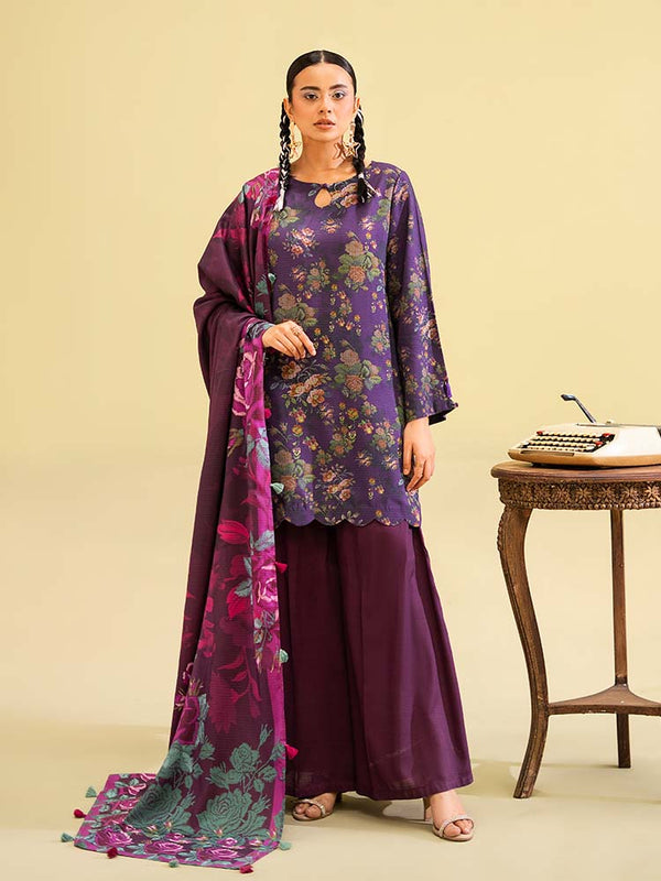 SAAZ 3-Piece Unstitched Digital Printed Lawn Suit