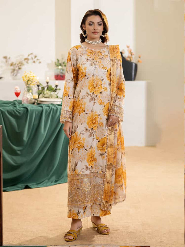 NOA Exclusive Ladies Suit, Embroidered Organza Sequence Suit, Digital Print Lawn Suit, Golden Border Dupatta Set, Women’s Wedding Suit, Festive Party Wear Suit, Premium 3-Piece Women’s Outfit, Multi-Brosha Lawn Dupatta, Luxury Embroidered Suit, Elegant Ladies Suit Collection.