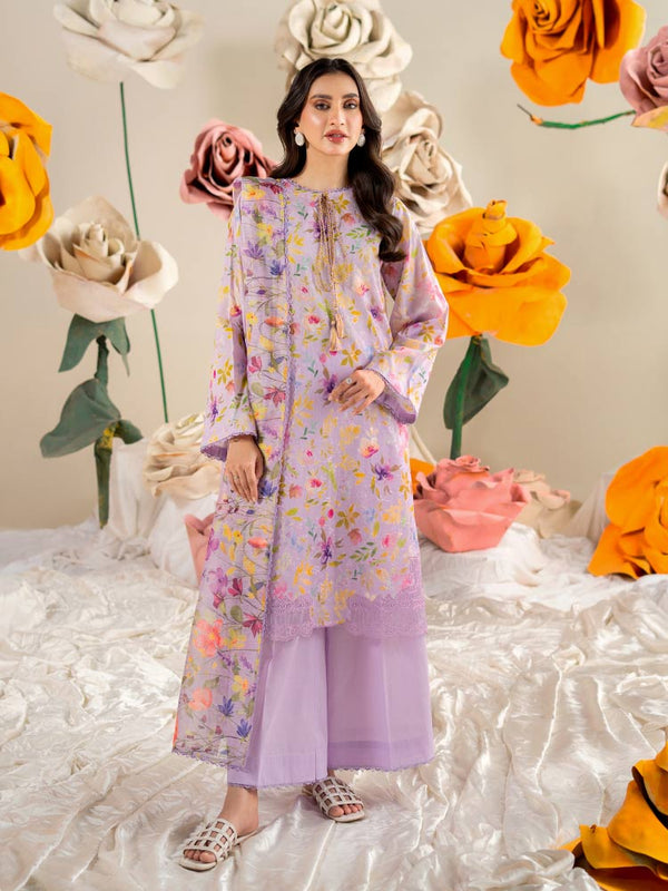 TABSUM 3-Piece Unstitched Digital Printed Lawn Suit