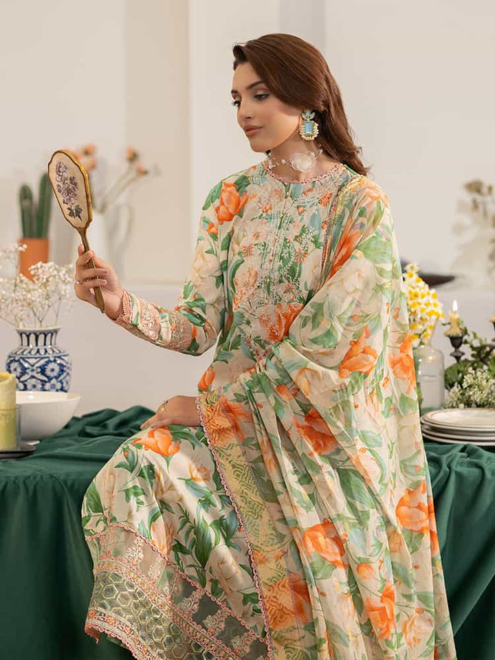 NOA Exclusive Ladies Suit, Embroidered Organza Sequence Suit, Digital Print Lawn Suit, Golden Border Dupatta Set, Women’s Wedding Suit, Festive Party Wear Suit, Premium 3-Piece Women’s Outfit, Multi-Brosha Lawn Dupatta, Luxury Embroidered Suit, Elegant Ladies Suit Collection.