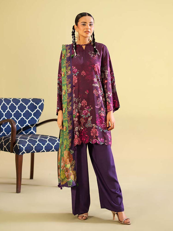 SAAZ 3-Piece Unstitched Digital Printed Lawn Suit