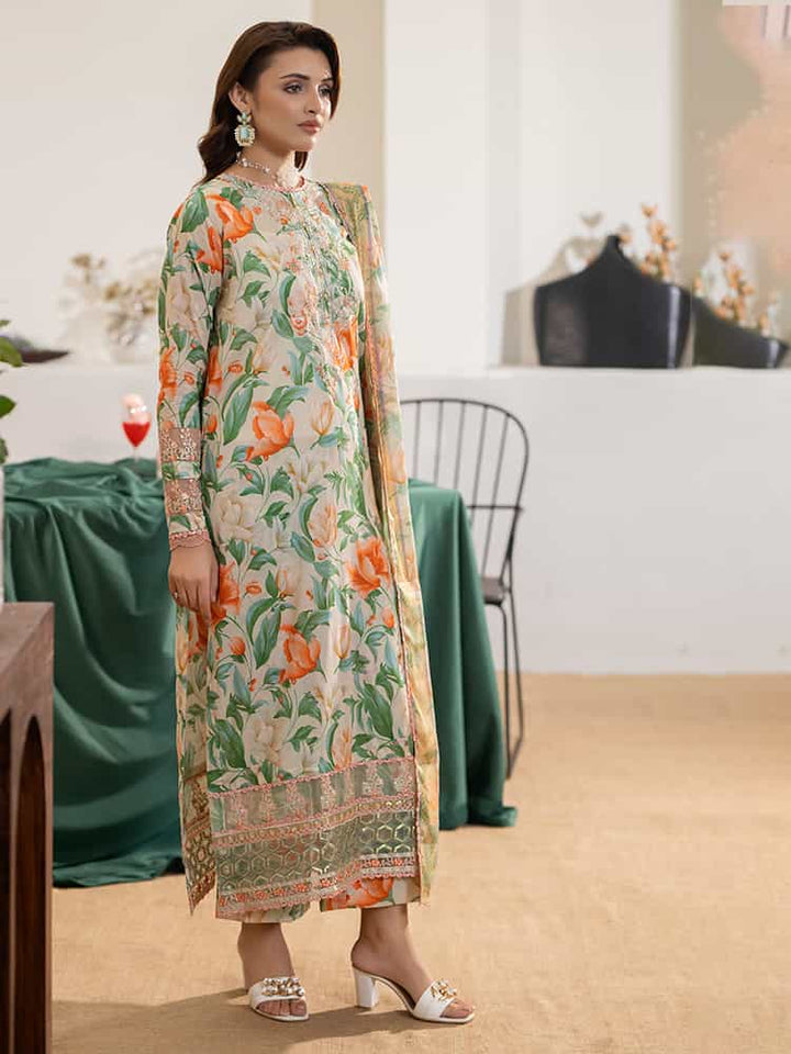 NOA Exclusive Ladies Suit, Embroidered Organza Sequence Suit, Digital Print Lawn Suit, Golden Border Dupatta Set, Women’s Wedding Suit, Festive Party Wear Suit, Premium 3-Piece Women’s Outfit, Multi-Brosha Lawn Dupatta, Luxury Embroidered Suit, Elegant Ladies Suit Collection.