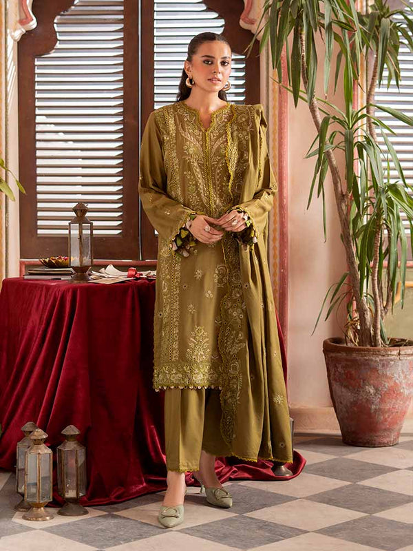 GULRUKH 3-Piece Unstitched Digital Printed Linen Suit