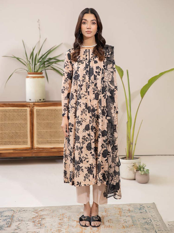 PEECAN 3 Pieces Unstitched Digital Printed Lawn Bana Dora Suit