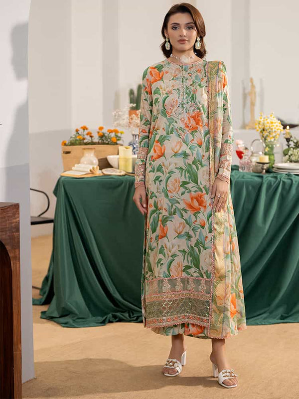 NOA Exclusive Ladies Suit, Embroidered Organza Sequence Suit, Digital Print Lawn Suit, Golden Border Dupatta Set, Women’s Wedding Suit, Festive Party Wear Suit, Premium 3-Piece Women’s Outfit, Multi-Brosha Lawn Dupatta, Luxury Embroidered Suit, Elegant Ladies Suit Collection.