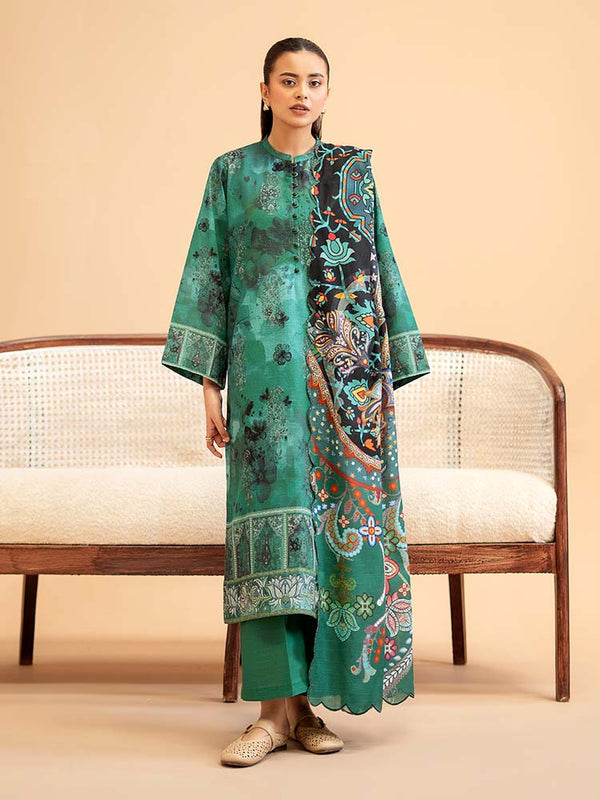POP GUL 3-Piece Unstitched Digital Printed Khaddar Suit