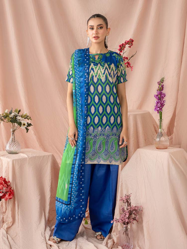 ROSHNI 3-Piece Unstitched Digital Printed Lawn Suit