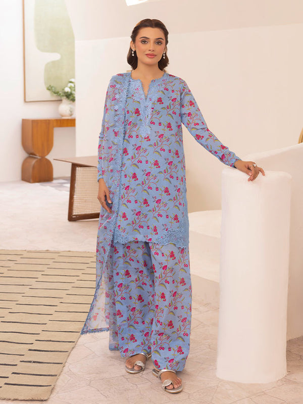 ZAVI 3-Piece Unstitched Digital Printed Lawn Suit