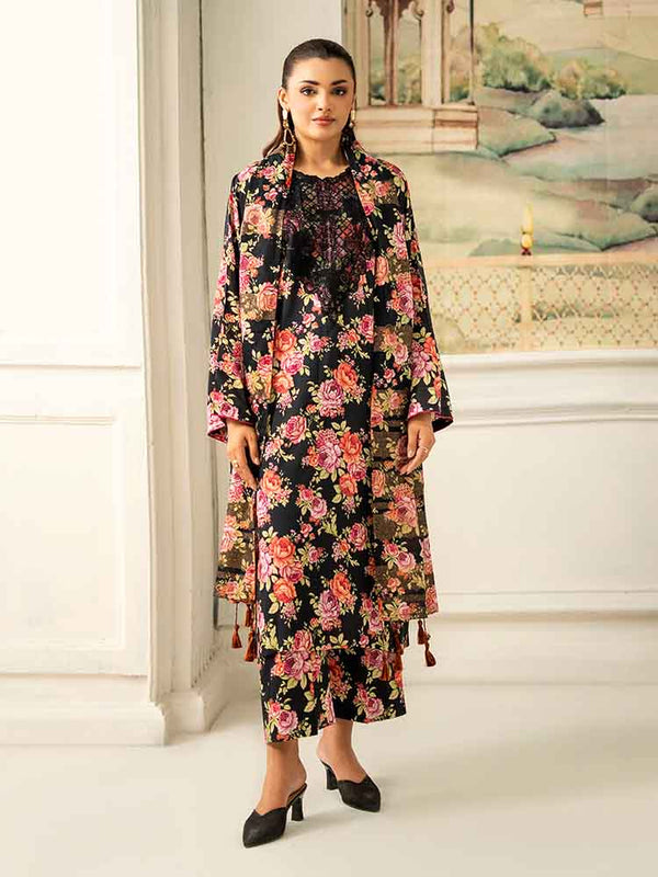 NOA 3-Piece Unstitched Digital Printed Linen Bana Dora Suit