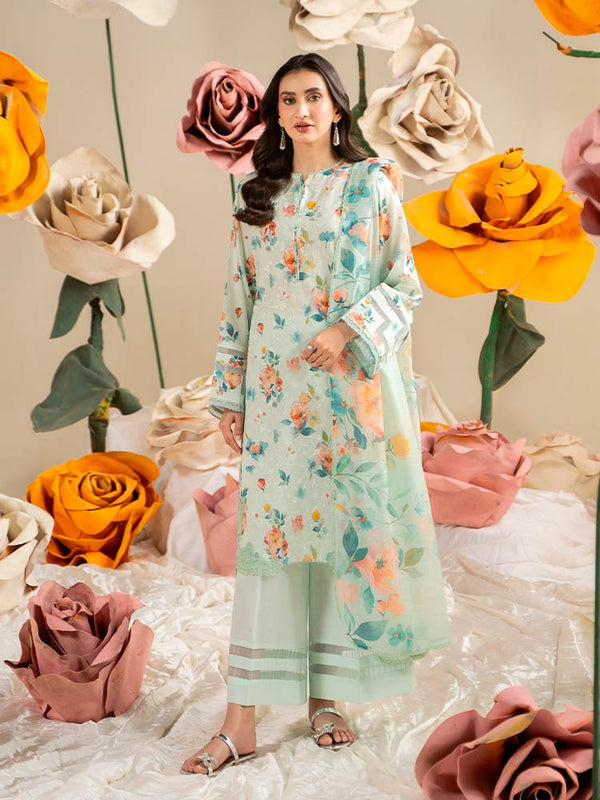 TABSUM 3-Piece Unstitched Digital Printed Lawn Suit