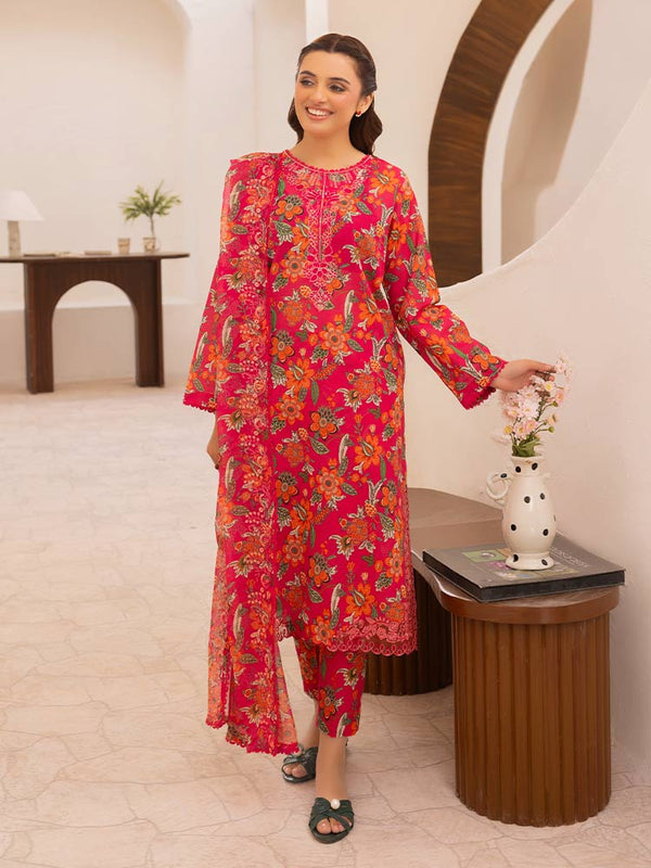 ZAVI 3-Piece Unstitched Digital Printed Lawn Suit