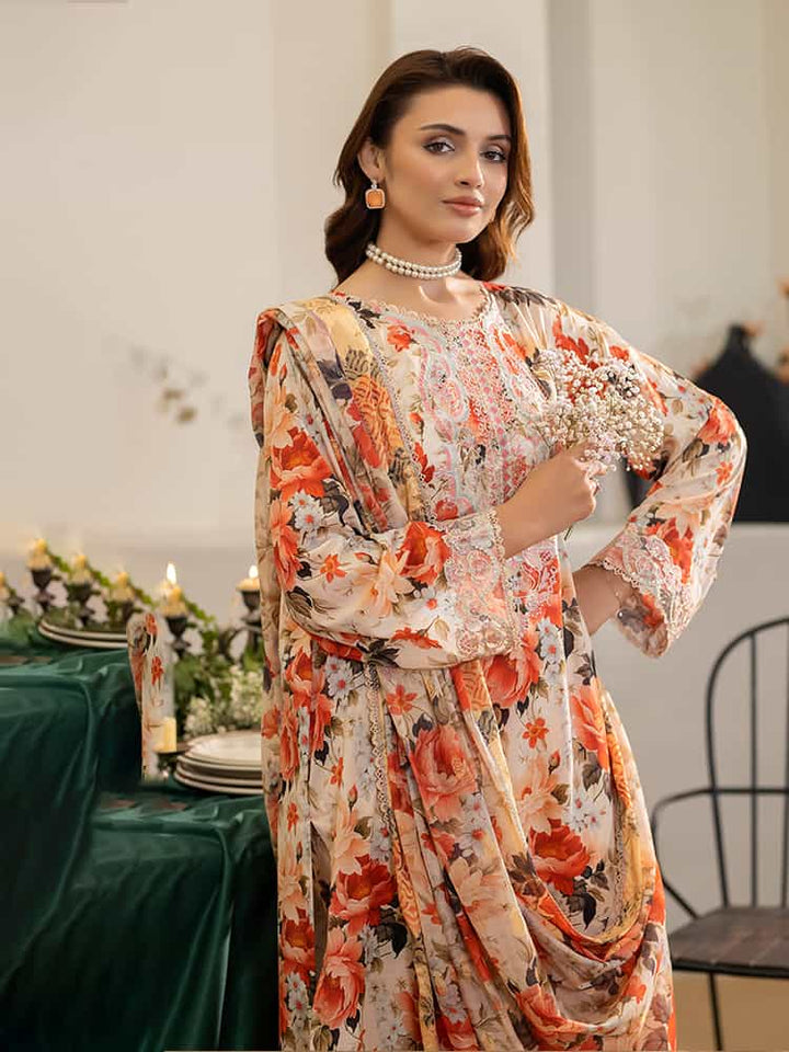 NOA Exclusive Ladies Suit, Embroidered Organza Sequence Suit, Digital Print Lawn Suit, Golden Border Dupatta Set, Women’s Wedding Suit, Festive Party Wear Suit, Premium 3-Piece Women’s Outfit, Multi-Brosha Lawn Dupatta, Luxury Embroidered Suit, Elegant Ladies Suit Collection.