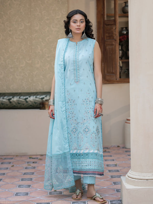 NAQSH E BAHAR 3 Pieces Unstitched Lawn Dyed Embroidered Suit