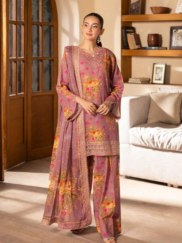 SARAAB 3-Piece Unstitched Digital Printed Lawn Suit