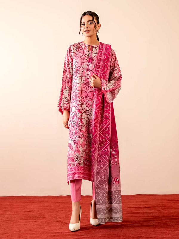 GEET 3-Piece Unstitched Digital Printed Linen Suit