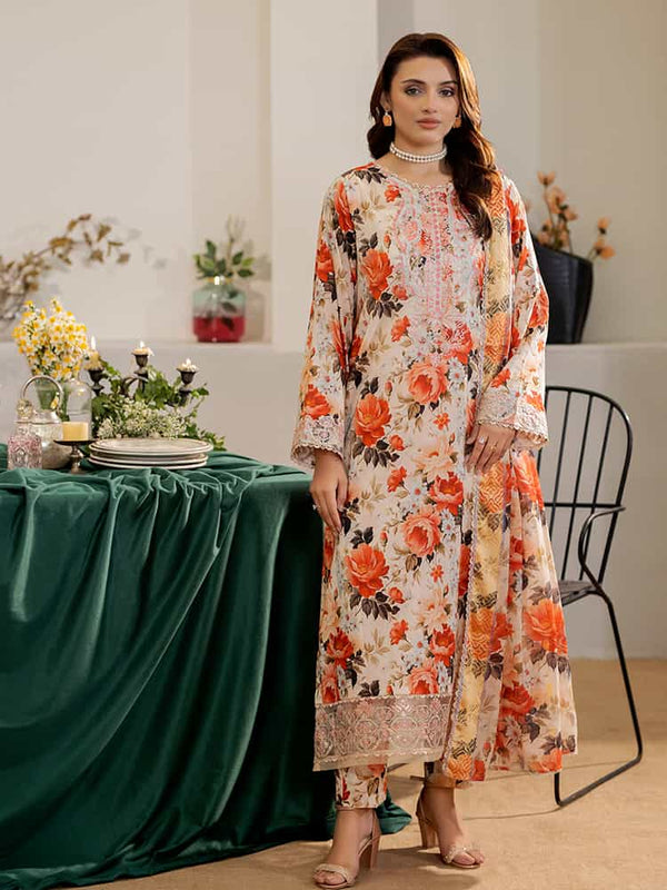 NOA Exclusive Ladies Suit, Embroidered Organza Sequence Suit, Digital Print Lawn Suit, Golden Border Dupatta Set, Women’s Wedding Suit, Festive Party Wear Suit, Premium 3-Piece Women’s Outfit, Multi-Brosha Lawn Dupatta, Luxury Embroidered Suit, Elegant Ladies Suit Collection.