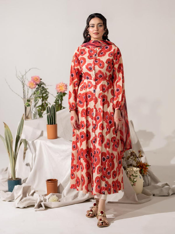 KHUSBO 3-Piece Unstitched Digital Printed Lawn Suit