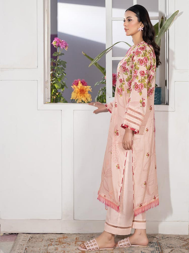GUL PASAND Premium 3-Piece Lawn Suit with digital printed embroidery, dyed cambric cotton trousers, and embroidered chiffon dupatta.