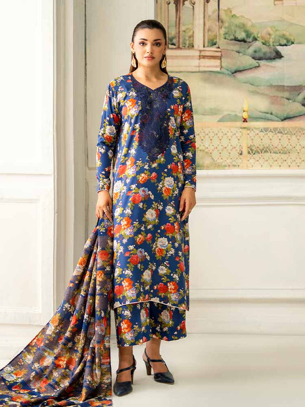 NOA 3-Piece Unstitched Digital Printed Linen Bana Dora Suit
