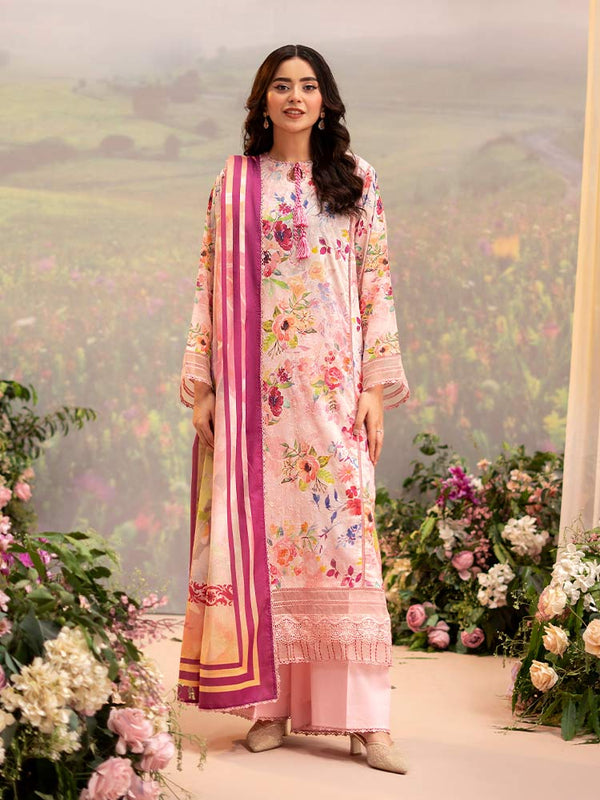 CHIKANKARI 3-Piece Unstitched Digital Printed Lawn Suit