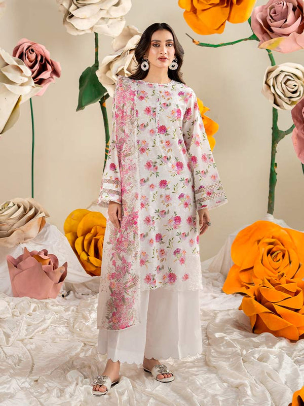 TABSUM 3-Piece Unstitched Digital Printed Lawn Suit