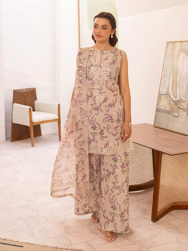 ZAVI 3-Piece Unstitched Digital Printed Lawn Suit