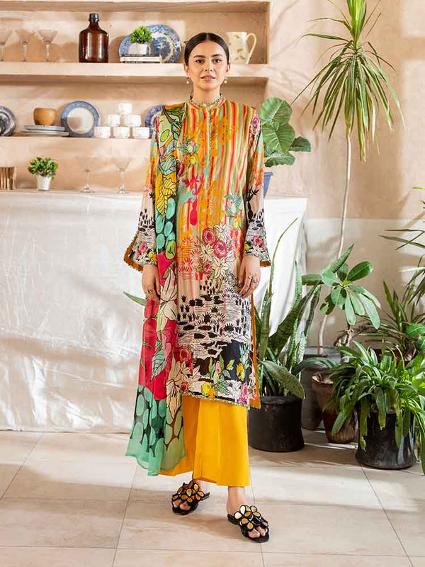POP GUL 3-Piece Unstitched Digital Printed Lawn Suit
