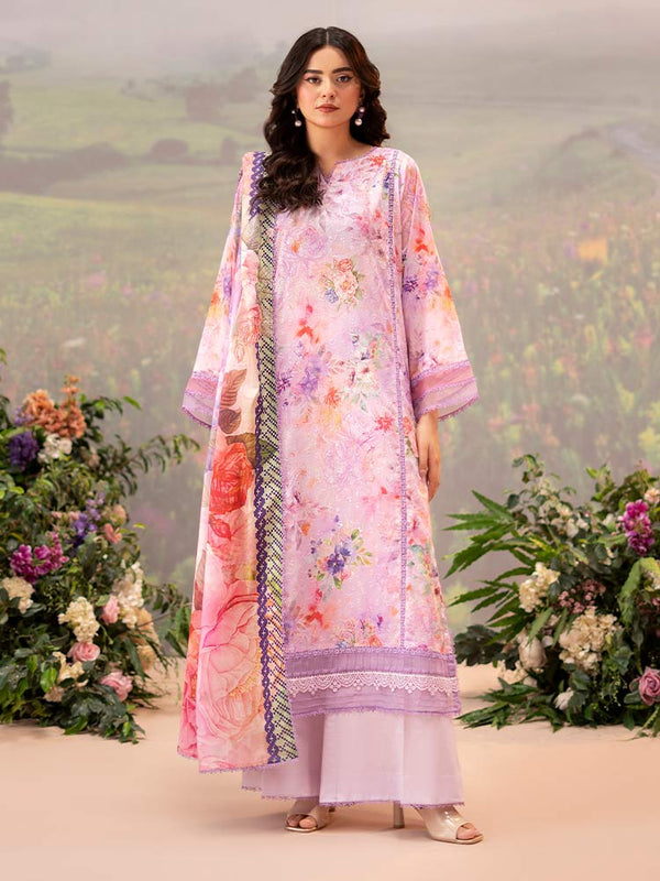 CHIKANKARI 3-Piece Unstitched Digital Printed Lawn Suit