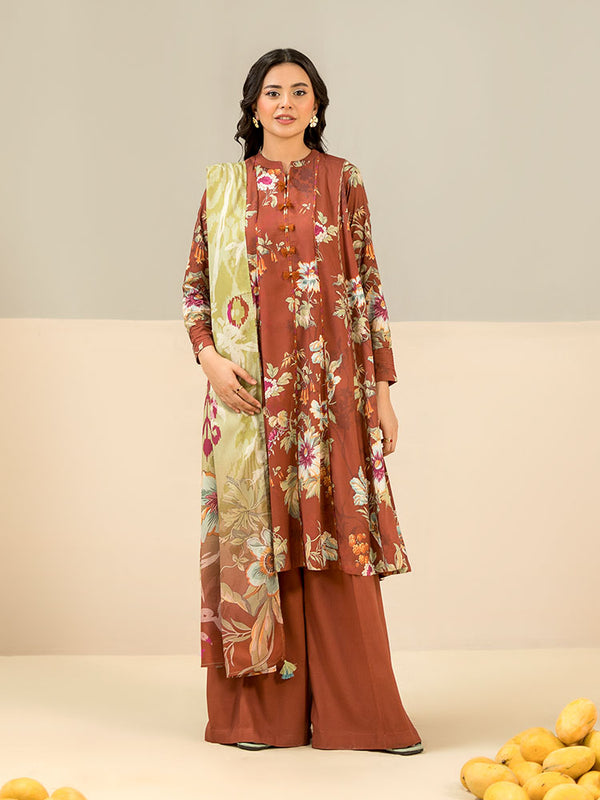 SAREENA 3-Piece Unstitched Digital Printed Linen Suit
