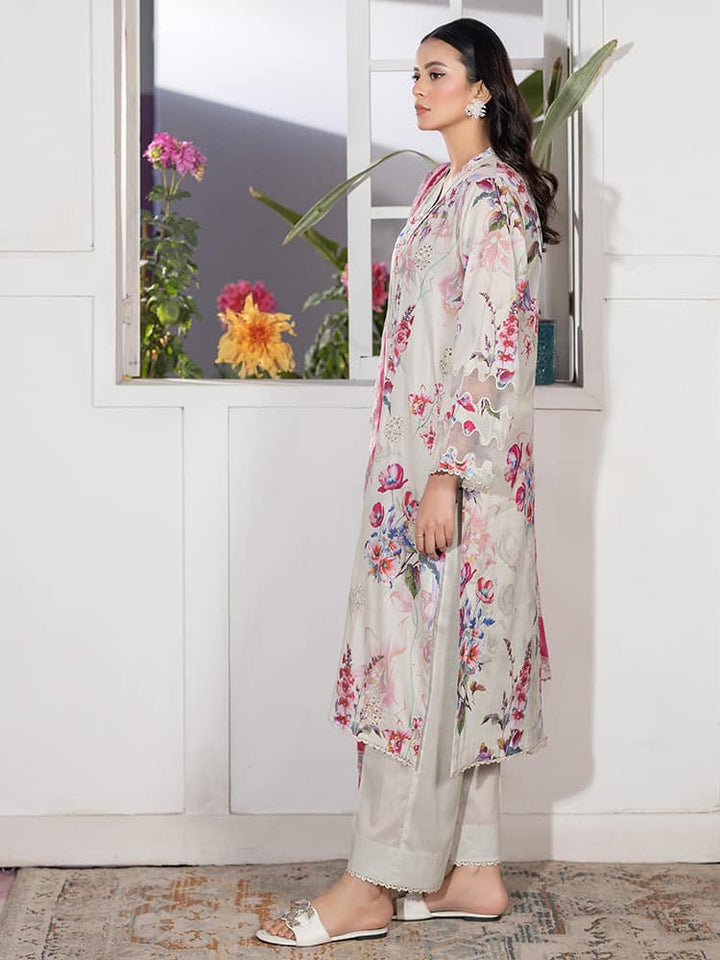 GUL PASAND Premium 3-Piece Lawn Suit with digital printed embroidery, dyed cambric cotton trousers, and embroidered chiffon dupatta.