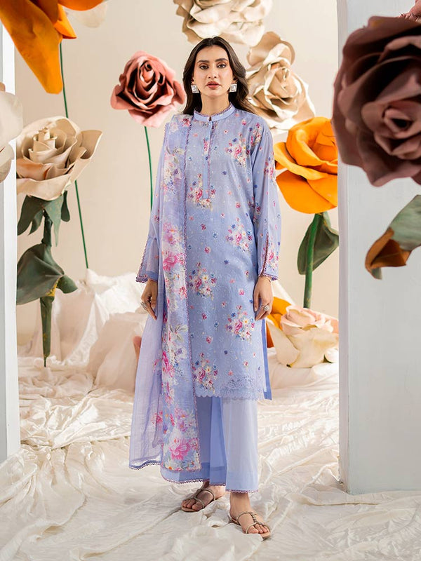 TABSUM 3-Piece Unstitched Digital Printed Lawn Suit