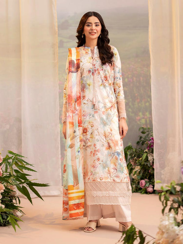 CHIKANKARI 3-Piece Unstitched Digital Printed Lawn Suit