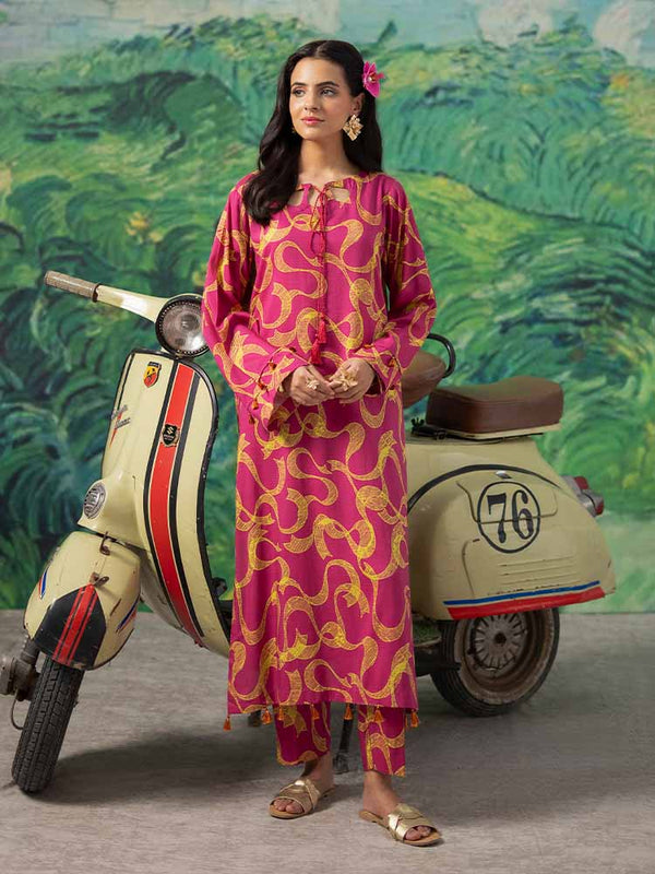 FLEUR 2-Piece Unstitched Digital Printed Linen Suit