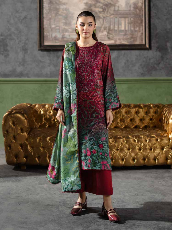 ROMA 3-Piece Unstitched Digital Printed Khaddar Suit