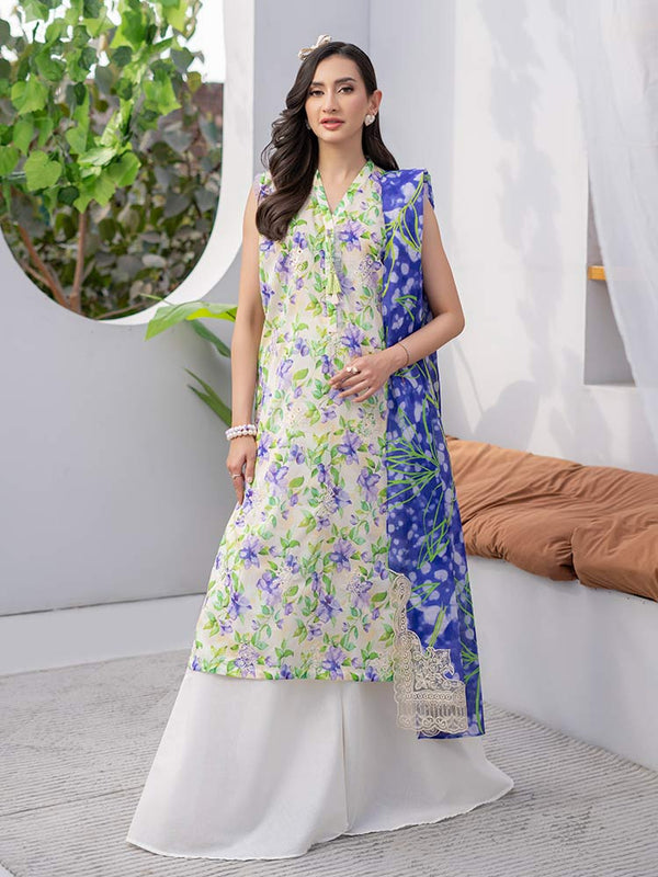 KALI 3-Piece Unstitched Digital Printed Lawn Suit