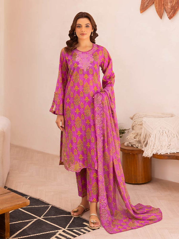 ZAVI 3-Piece Unstitched Digital Printed Lawn Suit