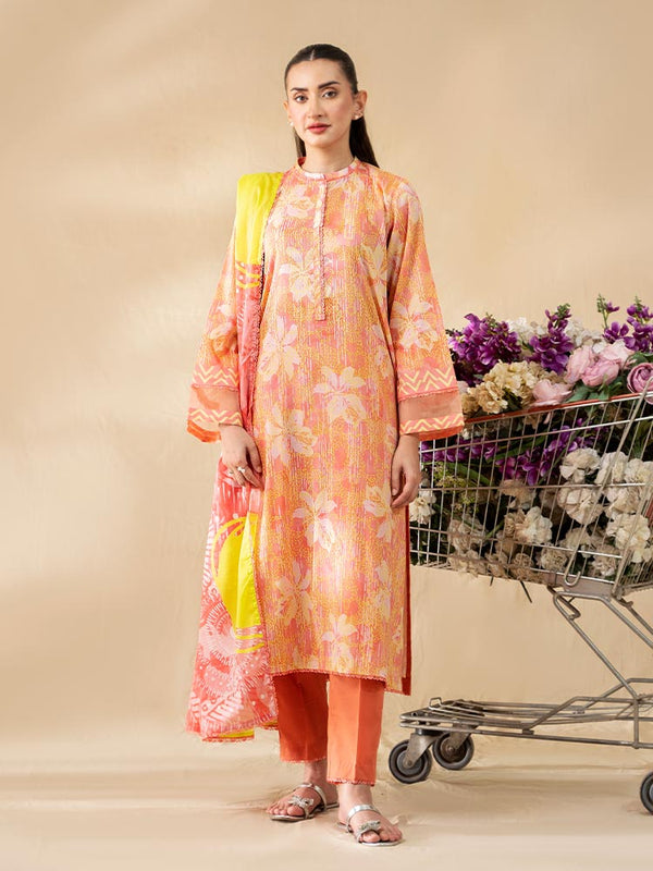 AAJ 3-Piece Unstitched Digital Printed Lawn Suit