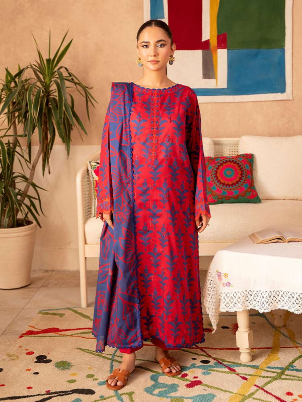 KARIGARI 3-Piece Unstitched Digital Printed Lawn Suit