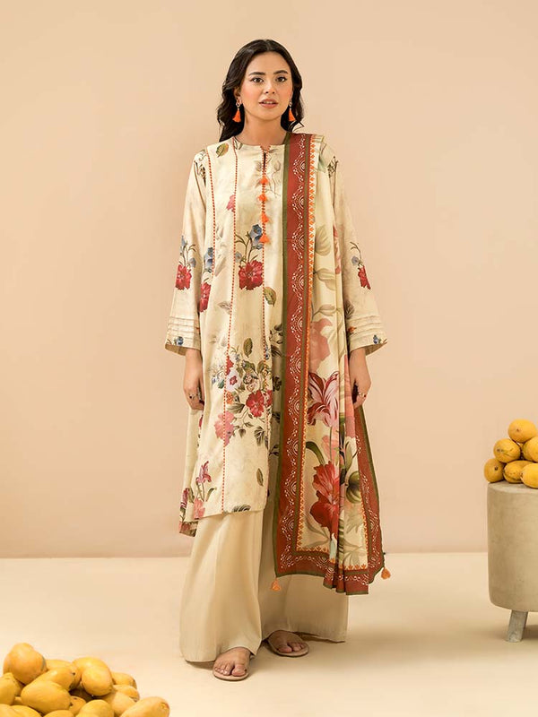 SAREENA 3-Piece Unstitched Digital Printed Linen Suit