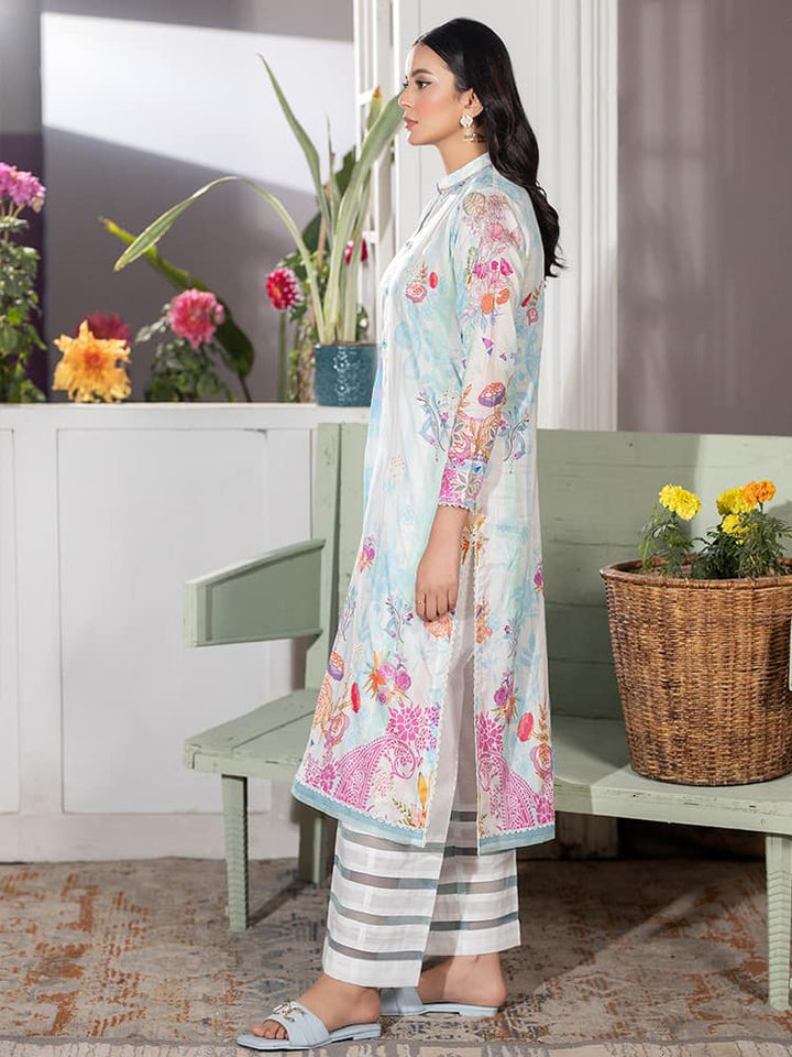 GUL PASAND Premium 3-Piece Lawn Suit with digital printed embroidery, dyed cambric cotton trousers, and embroidered chiffon dupatta.