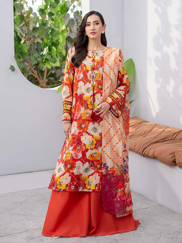 KALI 3-Piece Unstitched Digital Printed Lawn Suit
