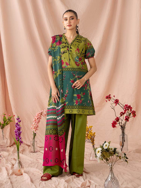 ROSHNI 3-Piece Unstitched Digital Printed Lawn Suit